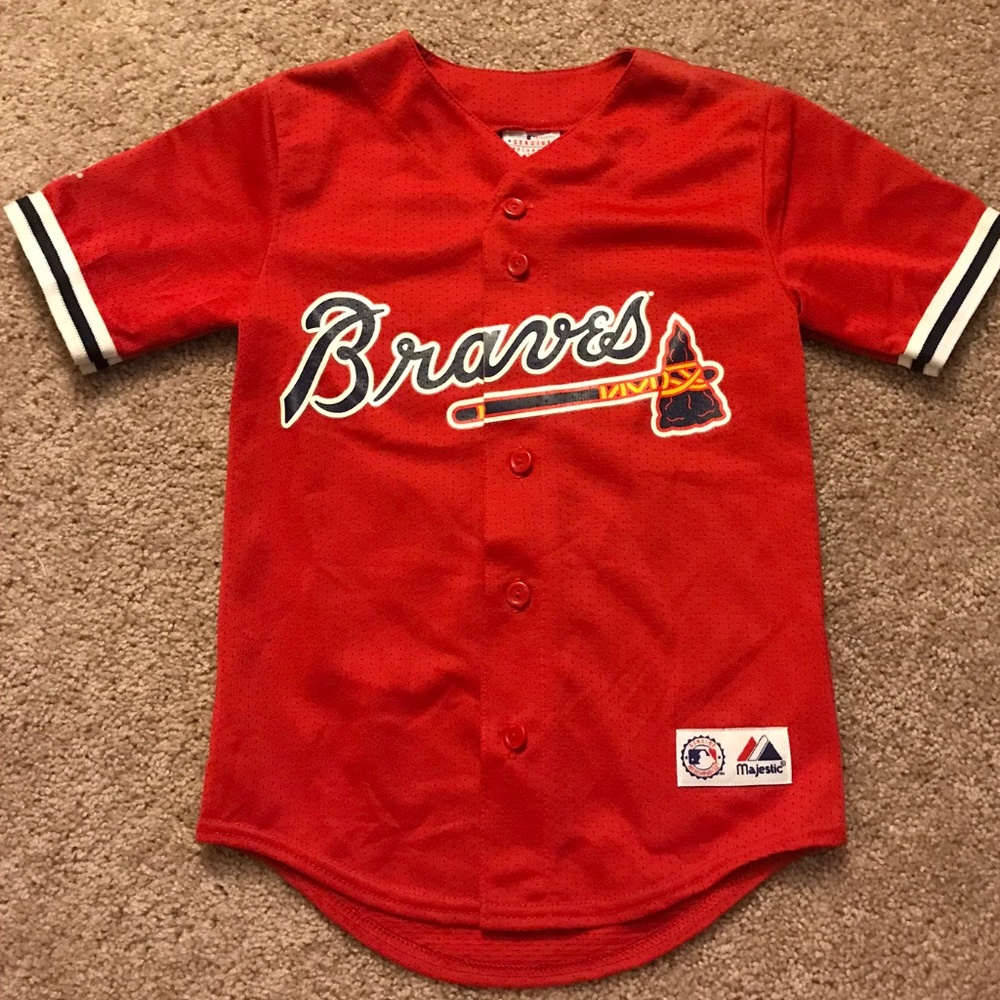 Vintage Red Youth Atlanta Braves Smoltz Jersey